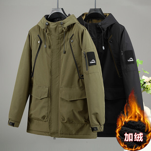 300斤160胸围加肥加大男棉衣秋冬季加绒风衣男中长款大码棉服外套