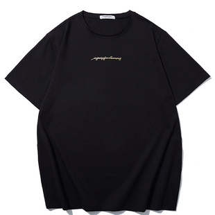 男装 T恤男夏季 半袖 潮牌圆领短袖 上衣宽松美式 400斤肥佬体恤特大码