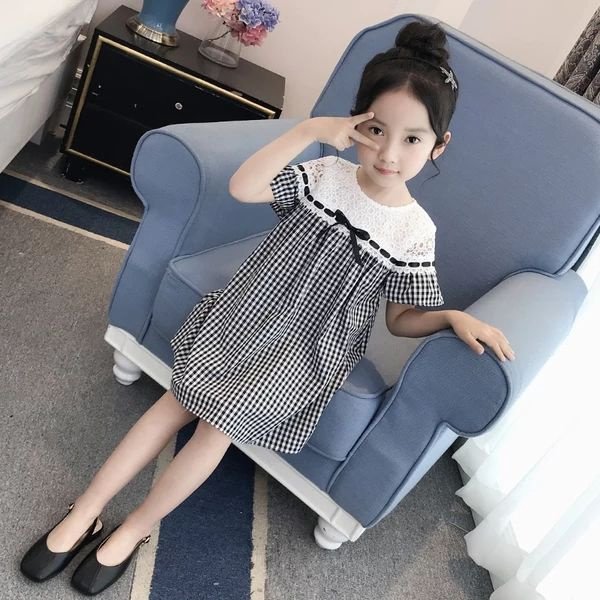 Girls dress A summer 2018 new pattern Western style Children's clothing Girls big boy lattice Doll dress Short sleeved children skirtin the Outdoor/Mountaineer/Camping/Travel Goods , Outdoor clothing , Emergency underwear , Jackets  category - from Buy2taobao.com to provide professional Taobao agent buy service