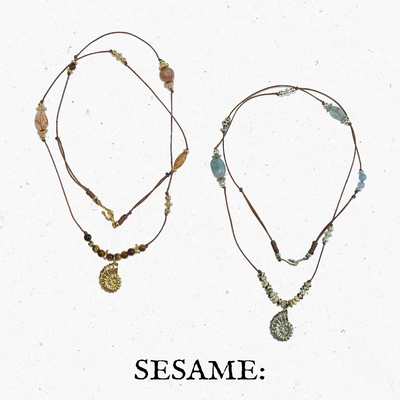 清新海螺吊坠天然水晶串珠项链度假原创设计小众春夏新品