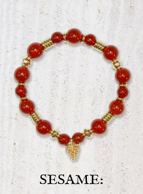 本命马年红玛瑙手链女14k金