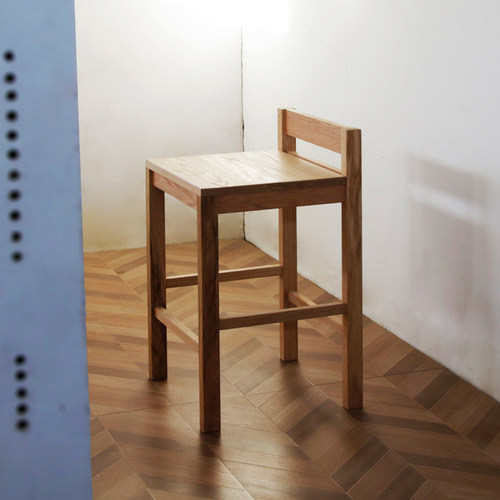 吧台椅原木北欧实木侘寂风