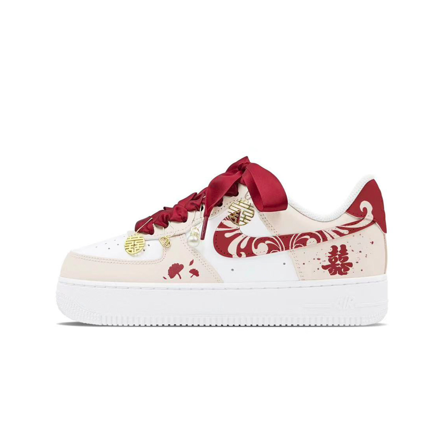 【定制球鞋】NIKE耐克 Air Force 1 满心欢囍 婚礼古典花纹女板鞋,运动鞋new,板鞋,淘宝优惠券,粉丝福利购,淘宝优惠卷