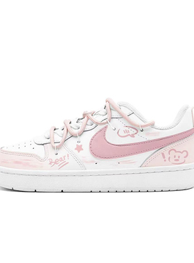 【定制球鞋】NIKE耐克 Court Borough可爱校园少女风手绘涂鸦板鞋