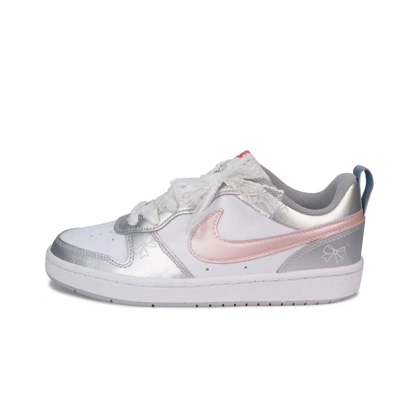 NIKE定制女子少女甜美蝴蝶结板鞋