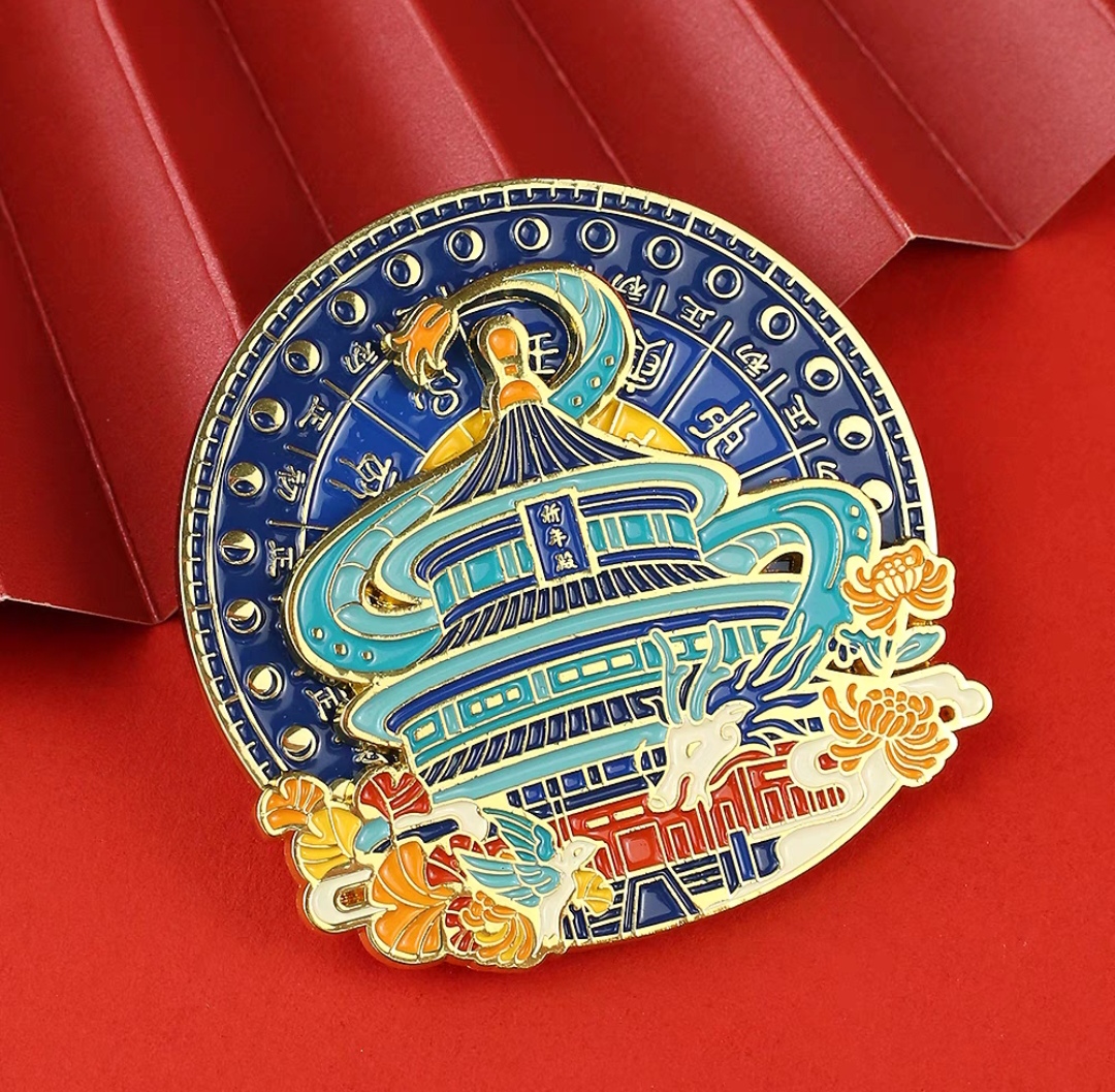 新品北京天坛金属装饰旋转磁力冰箱贴创意文创伴手礼旅游纪念品