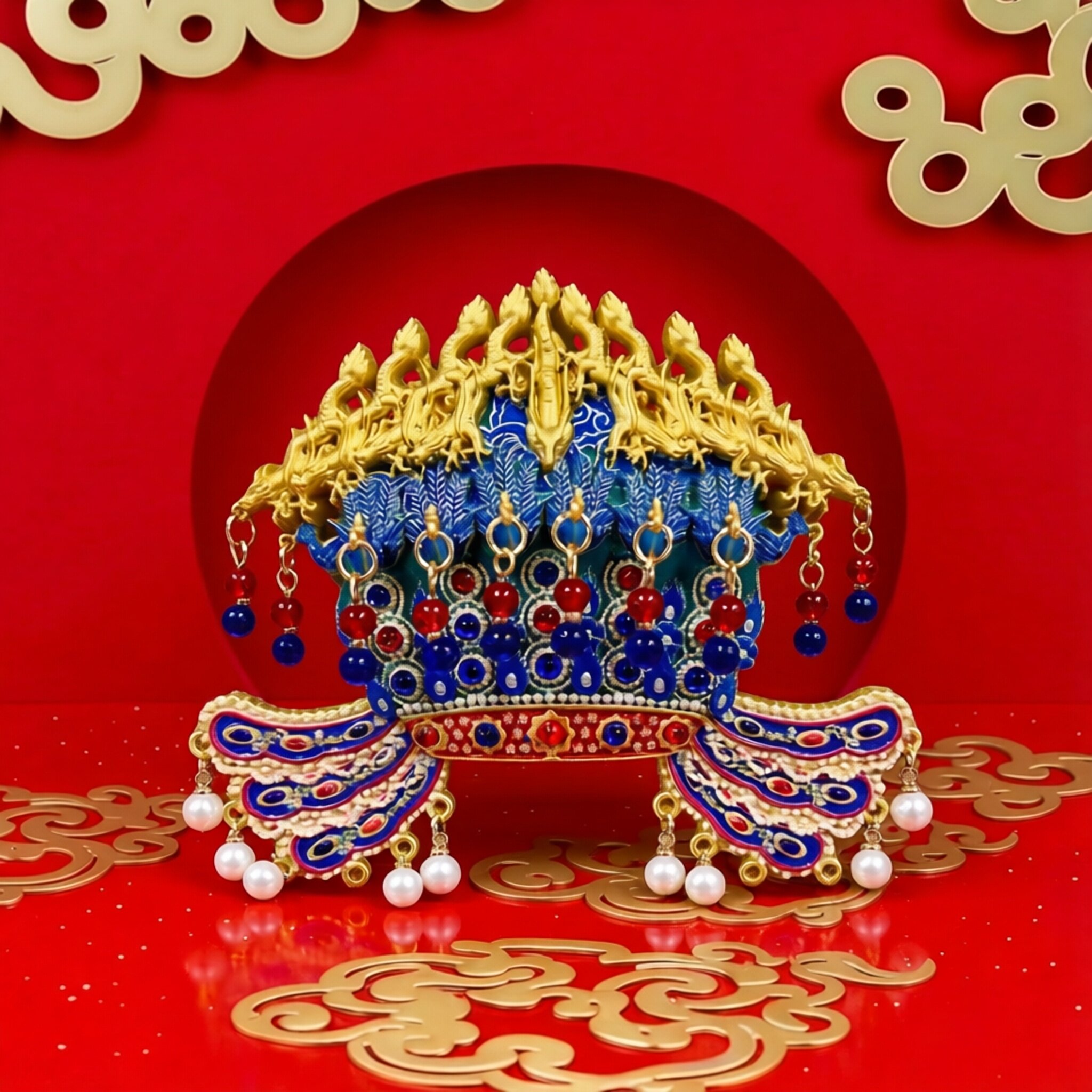 国风凤冠冰箱贴金属AR孝端皇后九龙九凤故宫博物院文创北京纪念品