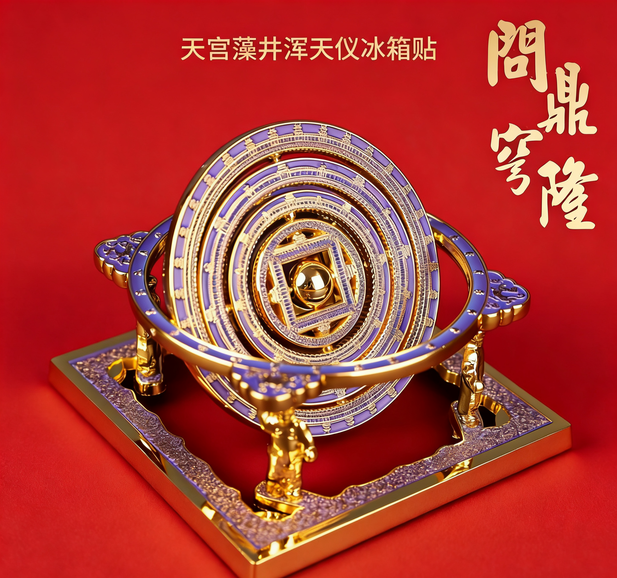 问鼎苍穹天宫藻井浑天仪AR冰箱贴旅游送朋友老外礼物