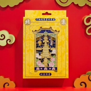 北京文创中轴线折叠冰箱贴金属磁吸故宫旅游纪念品中国特色小礼物
