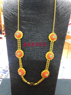 印度尼泊尔镀金项链民族风结婚庆典藏装配饰不掉色新款