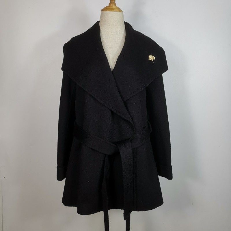 057新款2025秋冬高端短款宽松显瘦腰带绵羊毛双面11%山羊绒大衣女,女装/女士精品,毛呢外套,淘宝优惠券,粉丝福利购,淘宝优惠卷