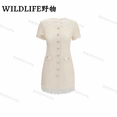 WILDLIFE｜粗花呢蕾丝娃娃领连衣裙C-001M7504