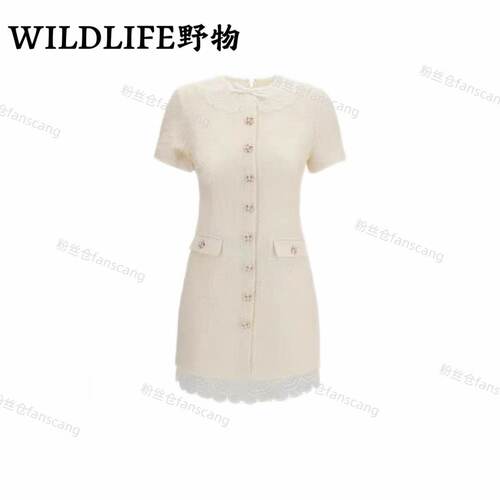 WILDLIFE｜粗花呢蕾丝娃娃领连衣裙C-001M7504