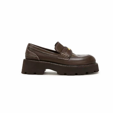 【水洗真皮】【增高6cm】金币乐福鞋厚底小皮鞋C-001M6668