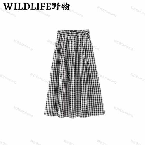 WILDLIFE｜经典格纹大摆半身裙C-001M7578