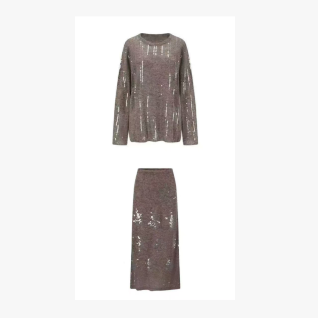 【獨家渠道资源】【BC 26早春款】针织上衣+半裙C-001M6734