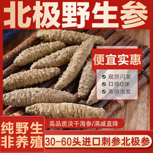 进口北极野生海参干货淡干刺参非即食辽参大连礼盒进口1斤500g