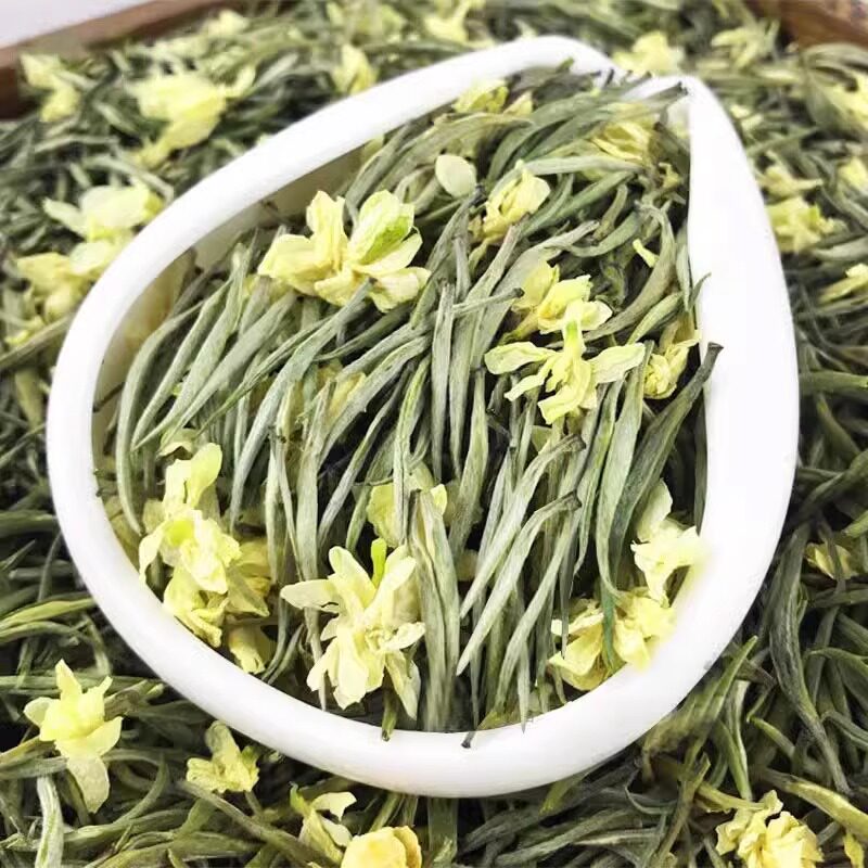 茉莉银针王早春甘露新茶特级茉莉花茶浓香型广西茉莉飘雪白毫银针