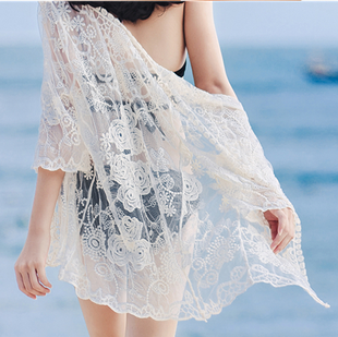 2026春夏性感海边外套比基尼度假性感蕾丝开衫披肩沙滩防晒衣衫女