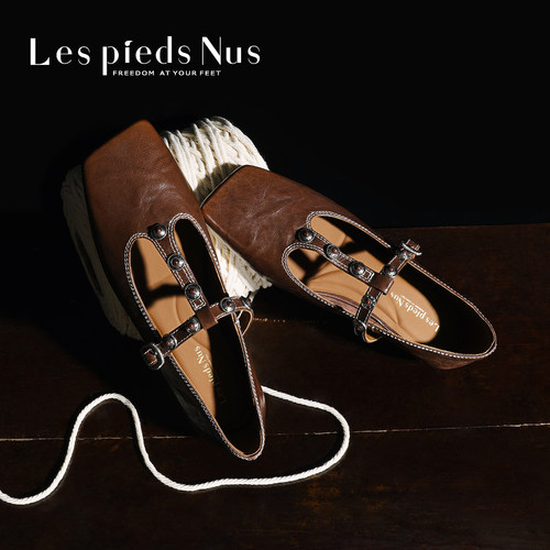 复古手抓牛皮玛丽珍单鞋女