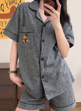 日系卡通米奇睡衣女ins