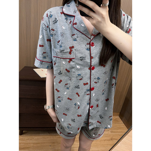 韩系卡通KT猫纯棉睡衣女