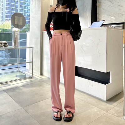 高腰JUNE11休闲西装裤垂感拖地