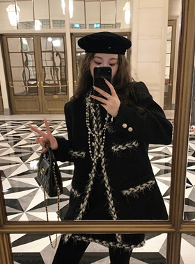 EAU DE MER 轻奢典藏款 精致手工织带羊毛呢加厚小香外套