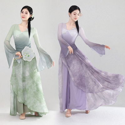 古典舞蹈服女飘逸古风身韵仙网纱