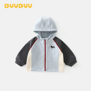 DUUDUU加绒宝宝保暖上衣2025新款小童外出服秋冬季韩式风男童外套