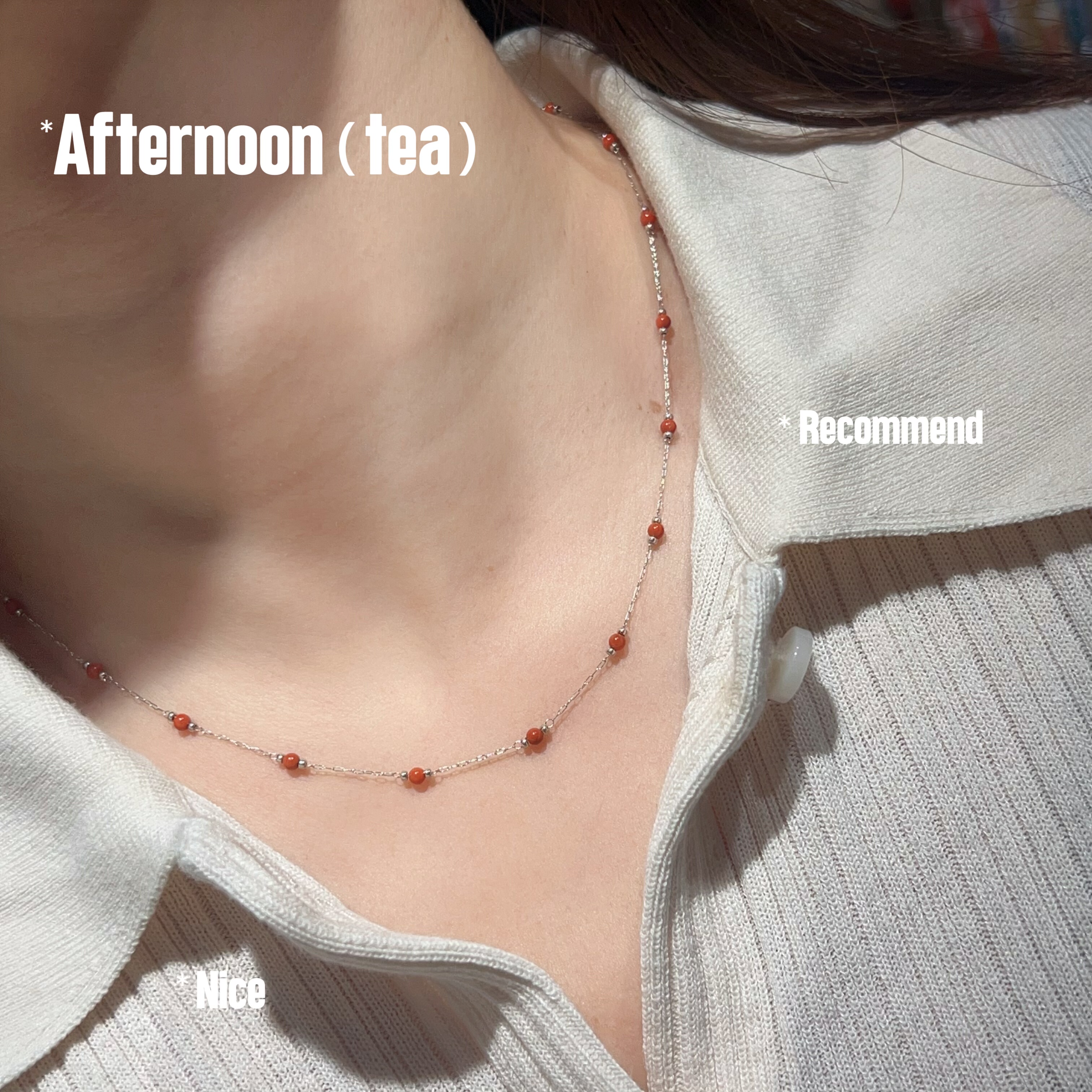 天然满肉南红小米珠圆珠项链