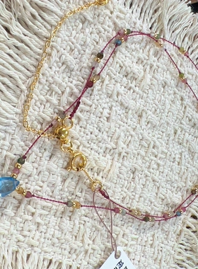 原创设计天然托帕石锁骨链女款