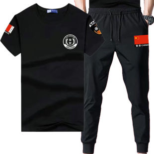 夏季圆领速干冰丝保安服短袖T恤套装特勤制服裤子执勤半袖安保衣