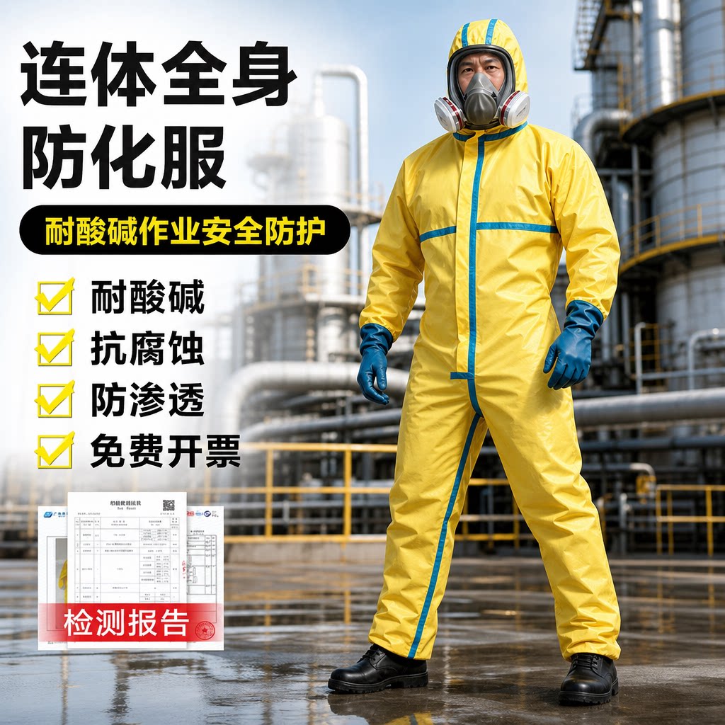 防化服连体全身防护服耐酸碱工作服化学品工业粉尘c级轻型生化服