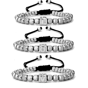 ins男女首字母DIY手链编绳转运情侣款小众饰品配饰情人节生日礼物