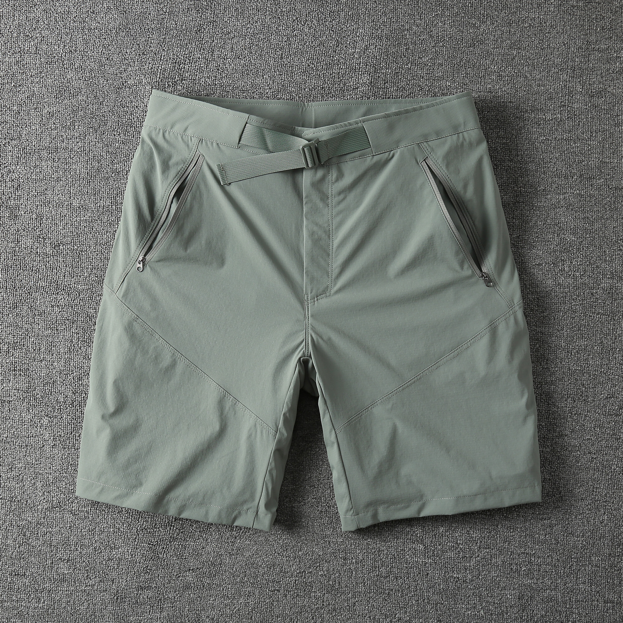 夏季新款速干五分裤男士薄款外穿运动中裤子冰丝透气拉链休闲短裤