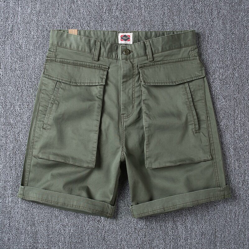 夏季美式立体大口袋弹力工装短裤男潮牌ins余文乐宽松休闲五分裤
