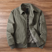 纯色简约百搭潮流 夹克外套户外工装 男士 商务休闲青年翻领夹棉厚款