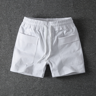 夏季薄款纯棉休闲短裤男大口袋三分四分裤潮牌运动健身跑步工装裤