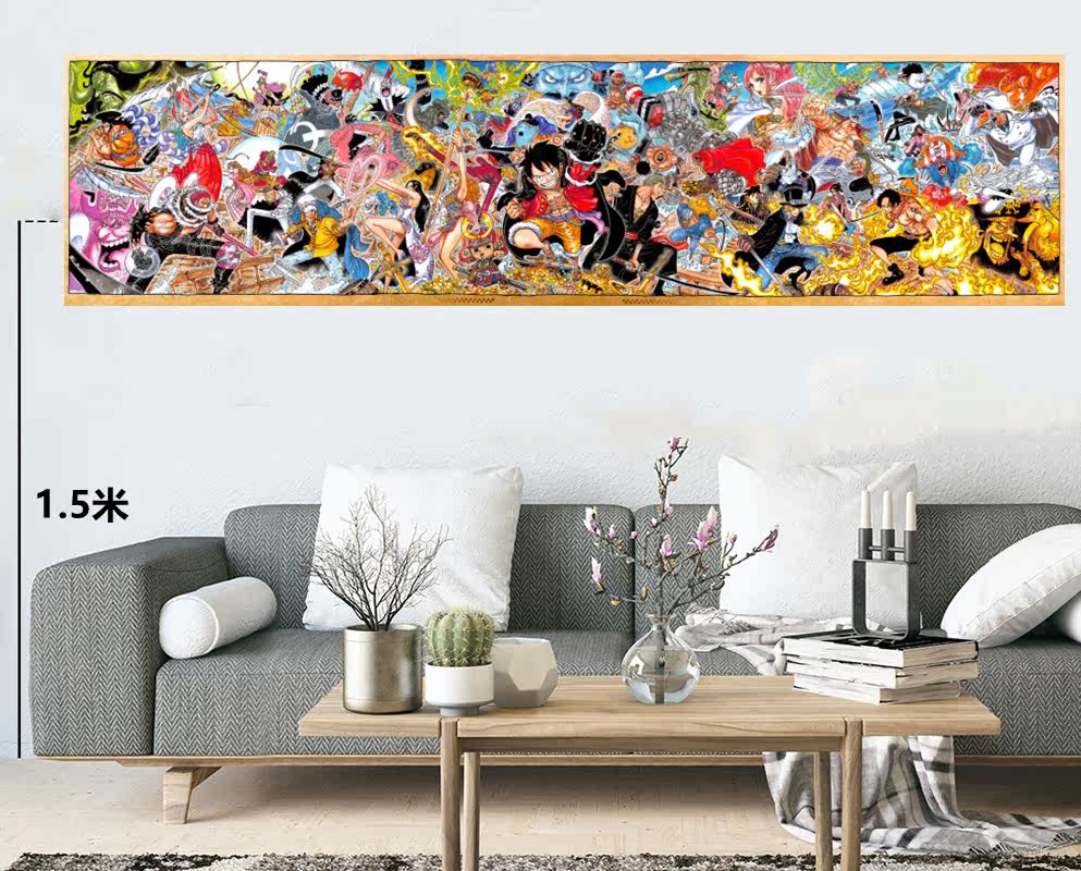海贼王全家福和之国全角色大海贼百景图 房间寝室装饰画布质海报