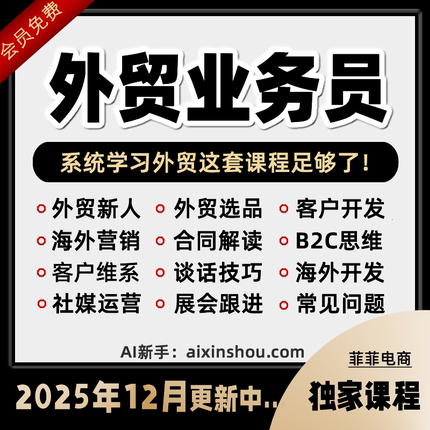 2025外贸教程 外贸业务员客户开发新手课程 外贸新人培训视频教学