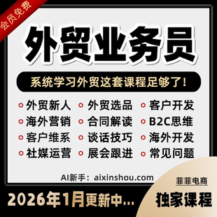 2025外贸教程 外贸业务员客户开发新手课程 外贸新人培训视频教学