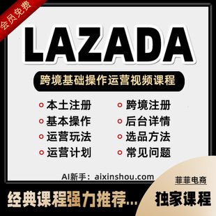 lazada来赞达店铺入驻跨境电商运营教程开店推广视频全课程东南亚