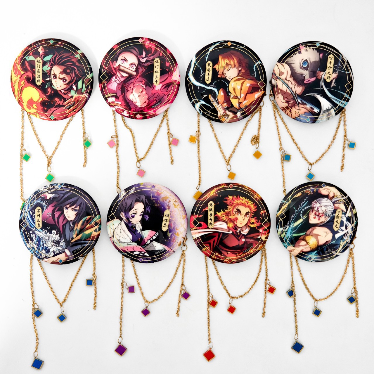 官方正版 鬼灭之刃全集中展 限定插画系列挂链徽章盲盒
