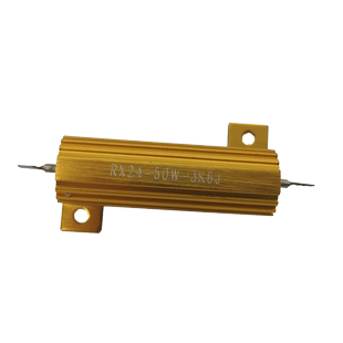 黄色铝壳电阻器RX24-50W-3RJ/30RJ/300RJ/3KJ/Ω欧姆