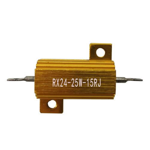 黄色铝壳电阻器RX24-25W-1.5RJ/15RJ/150RJ/1.5KJ/Ω欧姆