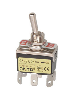 CNTD昌得 C522R 15A 自复位 钮子开关 6脚2档  拨动开关 C5R22A