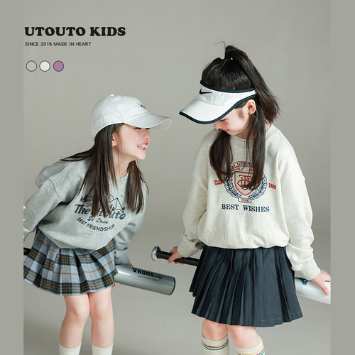 utouto春季三色刺绣卫衣