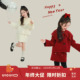 宝儿休闲羊毛保暖套装 大耳象女童毛呢外套纯色毛呢半裙冬季 新款