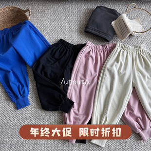 大耳象女童收口运动裤新款宝儿长裤纯色